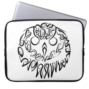 Black and White Tribal Owl Laptop Sleeve