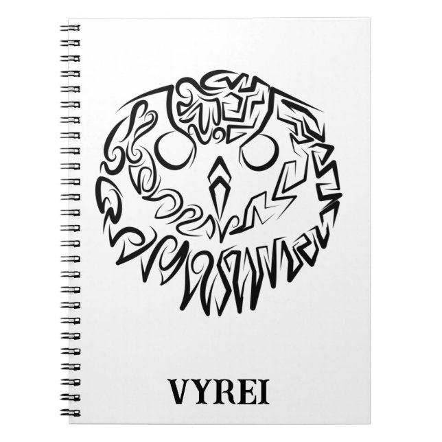Black and White Tribal Owl Notebook (Front)