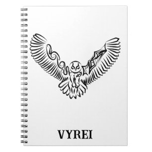 Black and White Tribal Owl Notebook