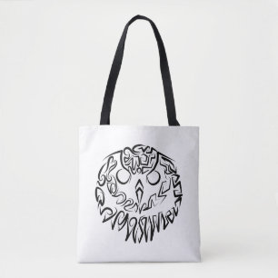 Black and White Tribal Owl Tote Bag