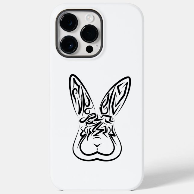 Black and White Tribal Rabbit Case-Mate iPhone Case (Back)