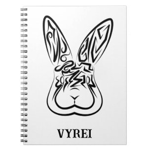 Black and White Tribal Rabbit Notebook