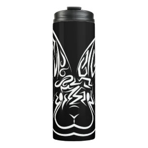 Black and White Tribal Rabbit Thermal Tumbler