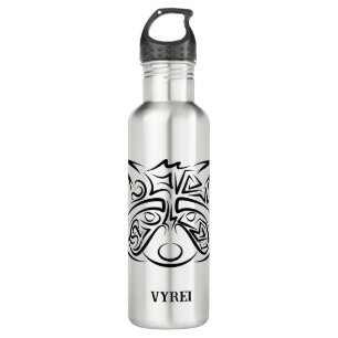 Black and White Tribal Racoon 710 Ml Water Bottle