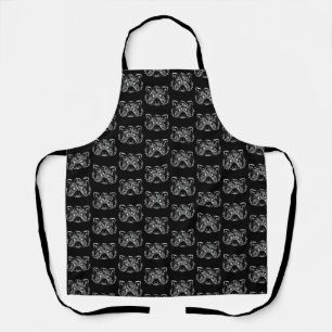 Black and White Tribal Racoon Apron