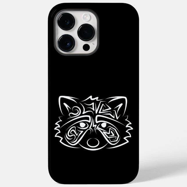 Black and White Tribal Racoon Case-Mate iPhone Case (Back)