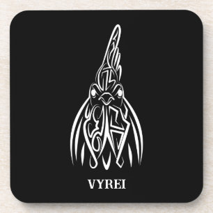 Black and White Tribal Rat Beverage Coaster