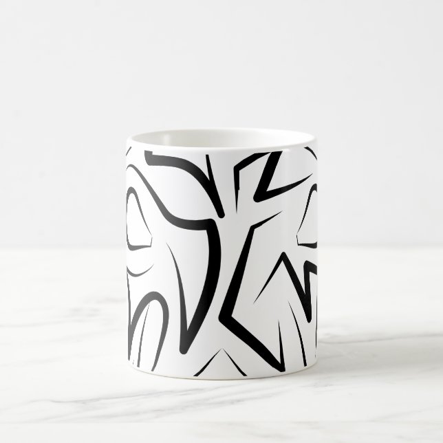Black and White Tribal Rat Coffee Mug (Center)