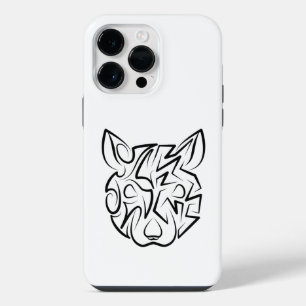 Black and White Tribal Rat iPhone 14 Pro Max Case