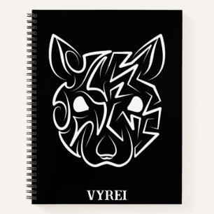 Black and White Tribal Rat Notebook