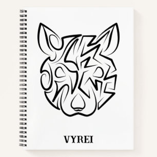 Black and White Tribal Rat Notebook