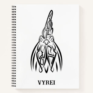 Black and White Tribal Rat Notebook