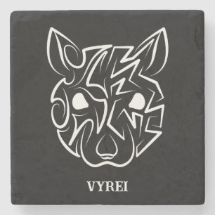 Black and White Tribal Rat Stone Coaster