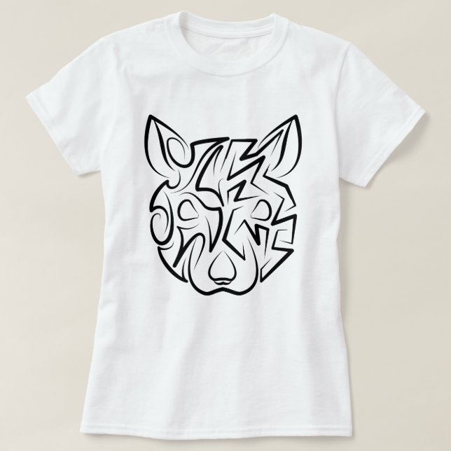 Black and White Tribal Rat T-Shirt (Design Front)