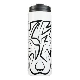 Black and White Tribal Rat Thermal Tumbler