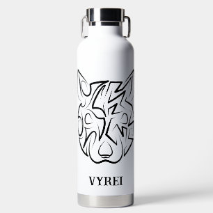Black and White Tribal Rat Water Bottle