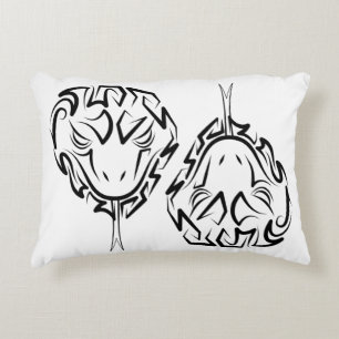 Black and White Tribal Rooster Accent Pillow