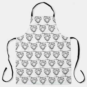 Black and White Tribal Rooster Apron