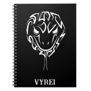 Black and White Tribal Rooster Notebook