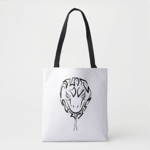 Black and White Tribal Rooster Tote Bag