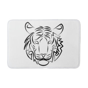 Black and White Tribal Snake Bath Mat