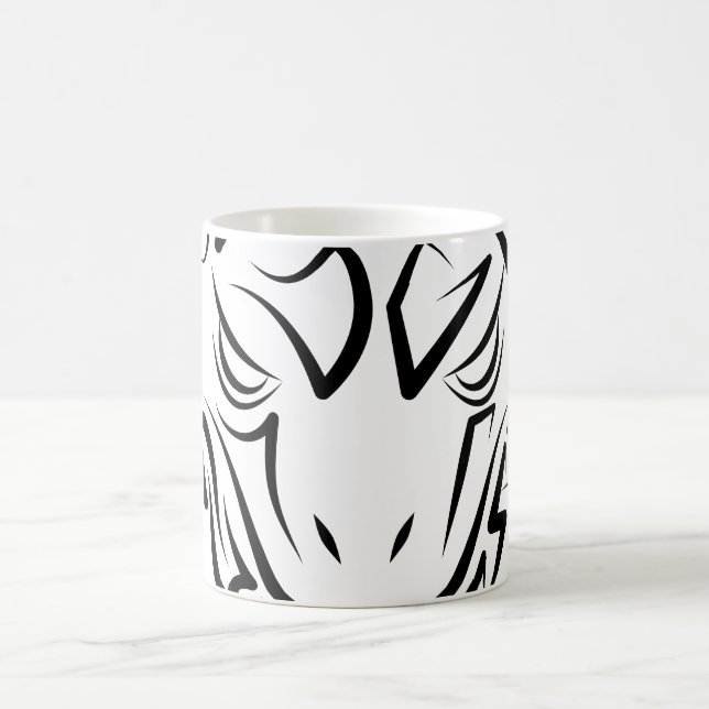 Black and White Tribal Snake Coffee Mug (Center)