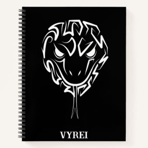Black and White Tribal Snake Notebook