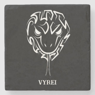 Black and White Tribal Snake Stone Coaster