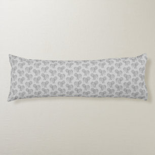 Black and White Tribal Tattoo Manatees Body Cushion