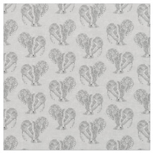 Black and White Tribal Tattoo Manatees Fabric