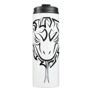 Black and White Tribal Tiger Thermal Tumbler