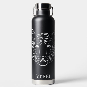 Black and White Tribal Tiger Water Bottle