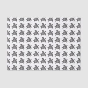 Black and White Tribal Turtle Art Tissue Paper