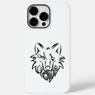Black and White Tribal Wolf Case-Mate iPhone 14 Pro Max Case