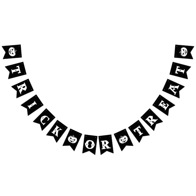 Black and White Trick or Treat Halloween Party Bunting (All)