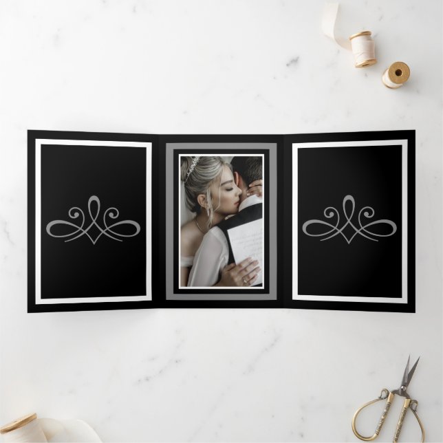 Black and white Trifold Letter Fold Program (Inside)