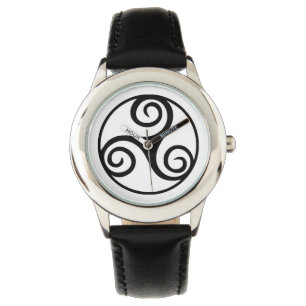 Black and White Triskelion or Triskele Watch