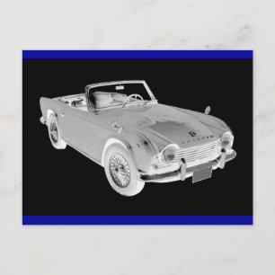 Black And White Triumph Tr4 Sports Car Postcard