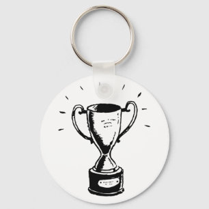 Black And White Trophy Keychain