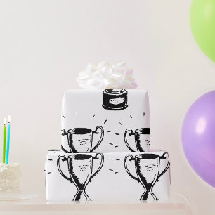 Black And White Trophy Wrapping Paper