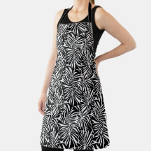 Black And White Tropical Leaf Repeating Pattern