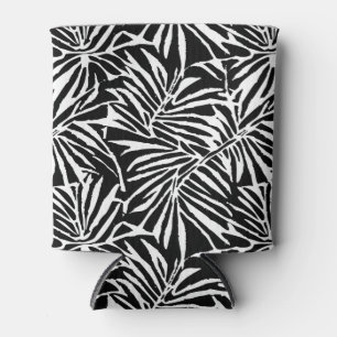 Black And White Tropical Leaf Repeating Pattern Can Cooler