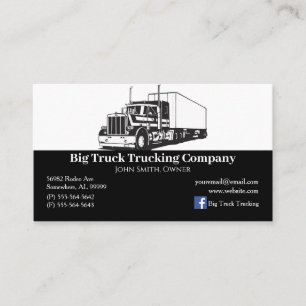 Black and White Trucking Company Business Card