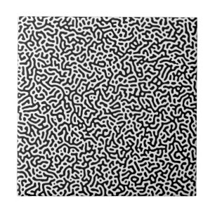 Black and White Turing Pattern Ceramic Tile