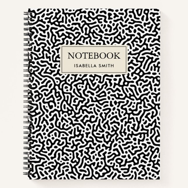 Black and White Turing Pattern Notebook (Front)
