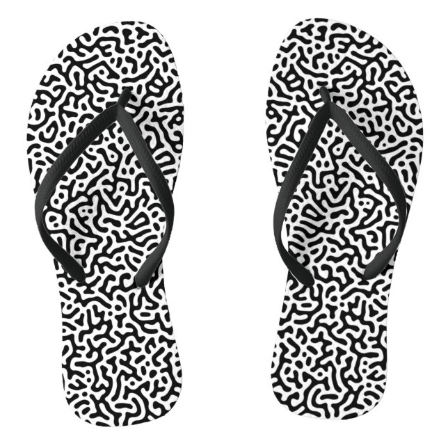 Black and White Turing Pattern Thongs (Footbed)