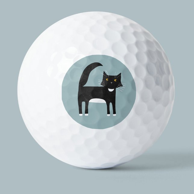 Black and White Tuxedo Cat Golf Balls (Creator Uploaded)