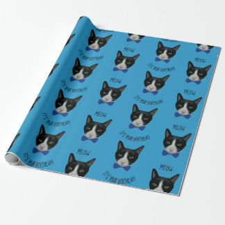Black and White Tuxedo Cat - It's Your Birthday Wrapping Paper