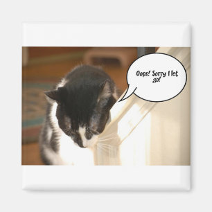 black and white tuxedo Cat Magnet
