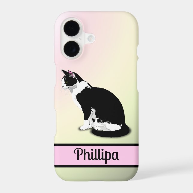 Black and White Tuxedo Cat Personalised (Back)